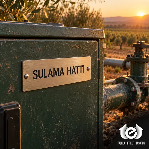 Asit İndirme Etiket – Dış mekân sulama dolabında SULAMA HATTI plakası