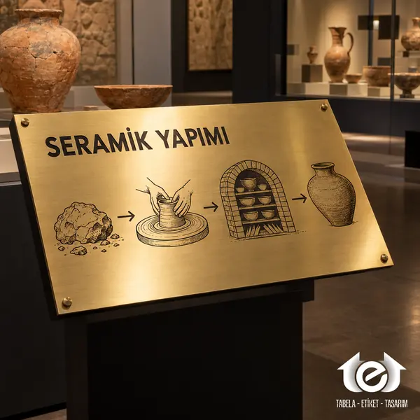 Asit İndirme Etiket – Müzede seramik yapımı anlatım paneli