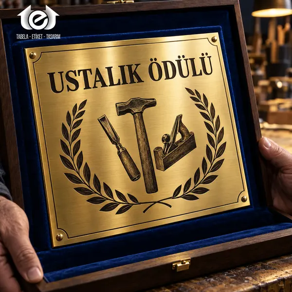 Asit İndirme Etiket – Ustalık ödülü için pirinç takdir plaketi
