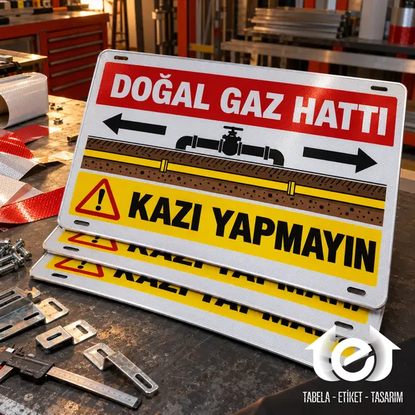 BOTAŞ Levhası – Atölyede reflektif hat levhası parti kontrolü