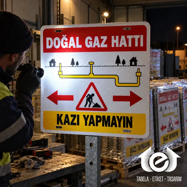 BOTAŞ Levhası – Reflektif levha partisinde ışıkla kalite kontrolü