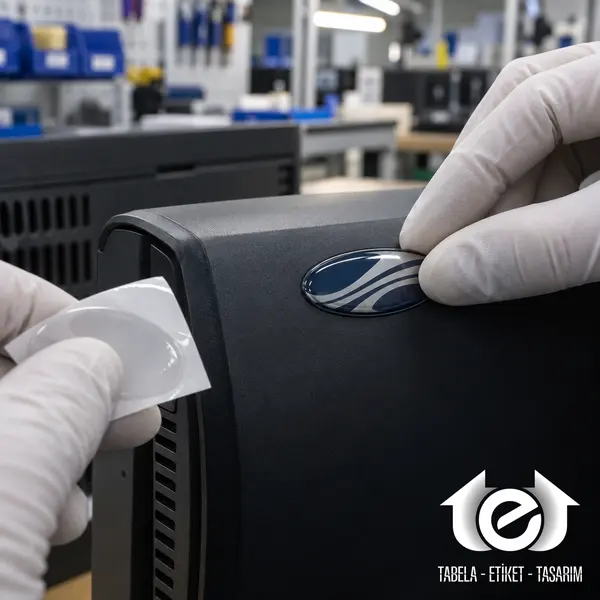Damla Etiket (Epoksi Kabartma) Üretimi – Elektronik kasaya uygulama anı