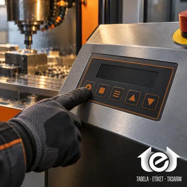 Membran Tuş Takımı (Membran Switch) Üretimi – Sanayi: CNC kontrol konsolunda membran tuş takımı