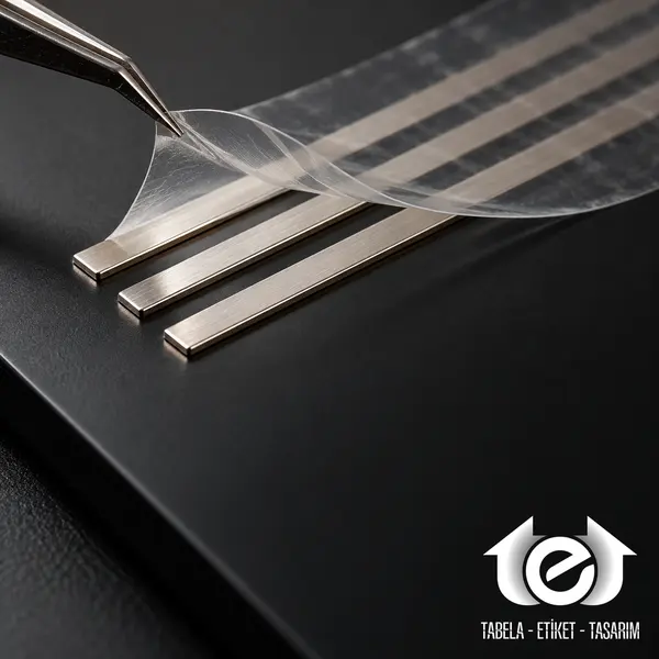 Slim Cut Etiket (Metal Cut, Nikel) – Nikel metal parçaların kenar kalınlığı ve taşıyıcının ayrılması